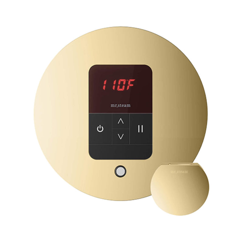 Mr.Steam iTempo Steam Shower Control w/ Aroma Designer Finish SteamHead (SAK92152) - Polished Brass View