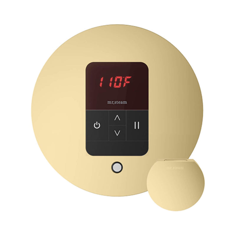 Mr.Steam iTempo Steam Shower Control w/ Aroma Designer Finish SteamHead (SAK92152) - Satin Brass View