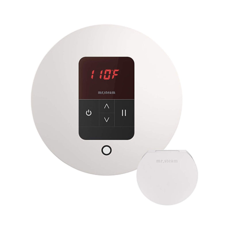Mr.Steam iTempo Steam Shower Control w/ Aroma Designer Finish SteamHead (SAK92152) -White View