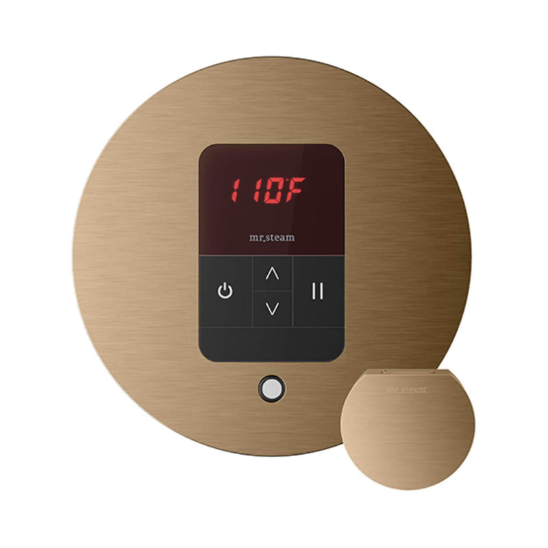 Mr.Steam iTempo Steam Shower Control w/ Aroma Designer Finish SteamHead (SAK92152) - Brushed Bronze View