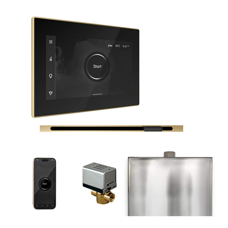 Mr.Steam XButler Steam Shower Control W/ iSteamX Control & Linear SteamHead (SAK58915) - Saksby Wholesale - Satin Brass View