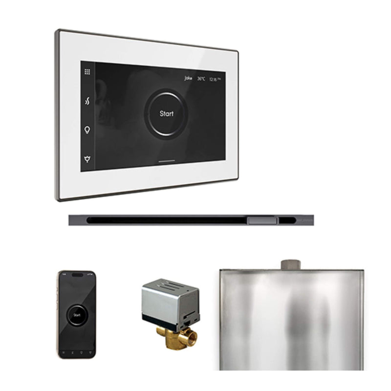 Mr.Steam XButler Steam Shower Control W/ iSteamX Control & Linear SteamHead (SAK58915) - Saksby Wholesale - Satin Steel View
