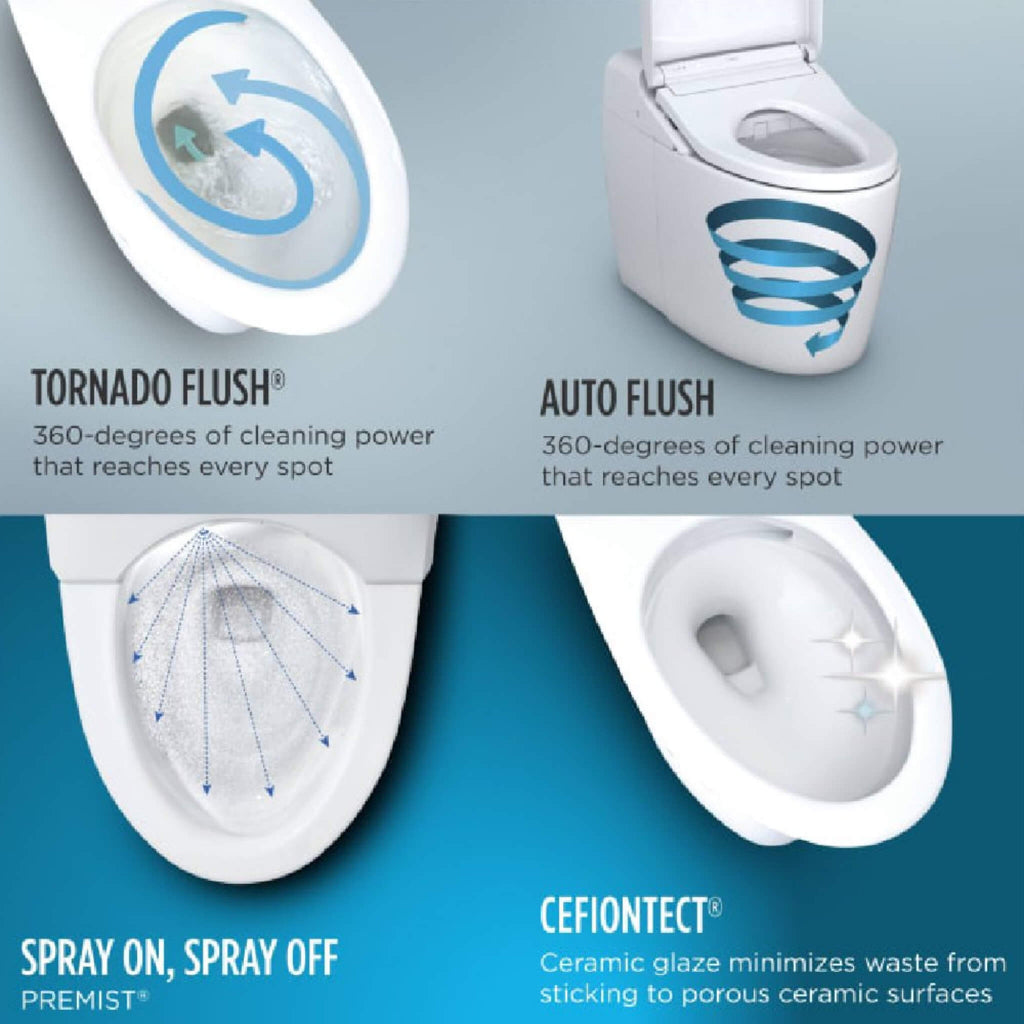 TOTO Washlet G450 With 1.0 GPF And 0.8 GPF Dual Flush Integrated Smart Toilet (SAK56983) - Features View