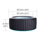 MSpa Aurora Urban Series Six-Person Inflatable Round Hot Tub With Hydro Massage [U-AU061] (SAK19375) - Saksby Wholesale - Dimensions
