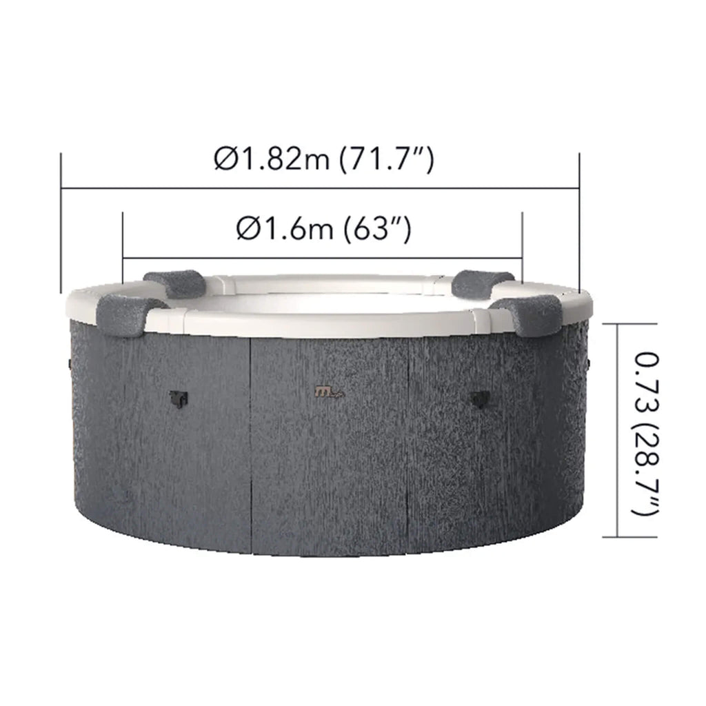 MSpa Denver Frame Series Six-Person Inflatable Round Hot Tub With Hydro Massage [F-DO066W] (SAK87043) - Saksby Wholesale - Dimensions