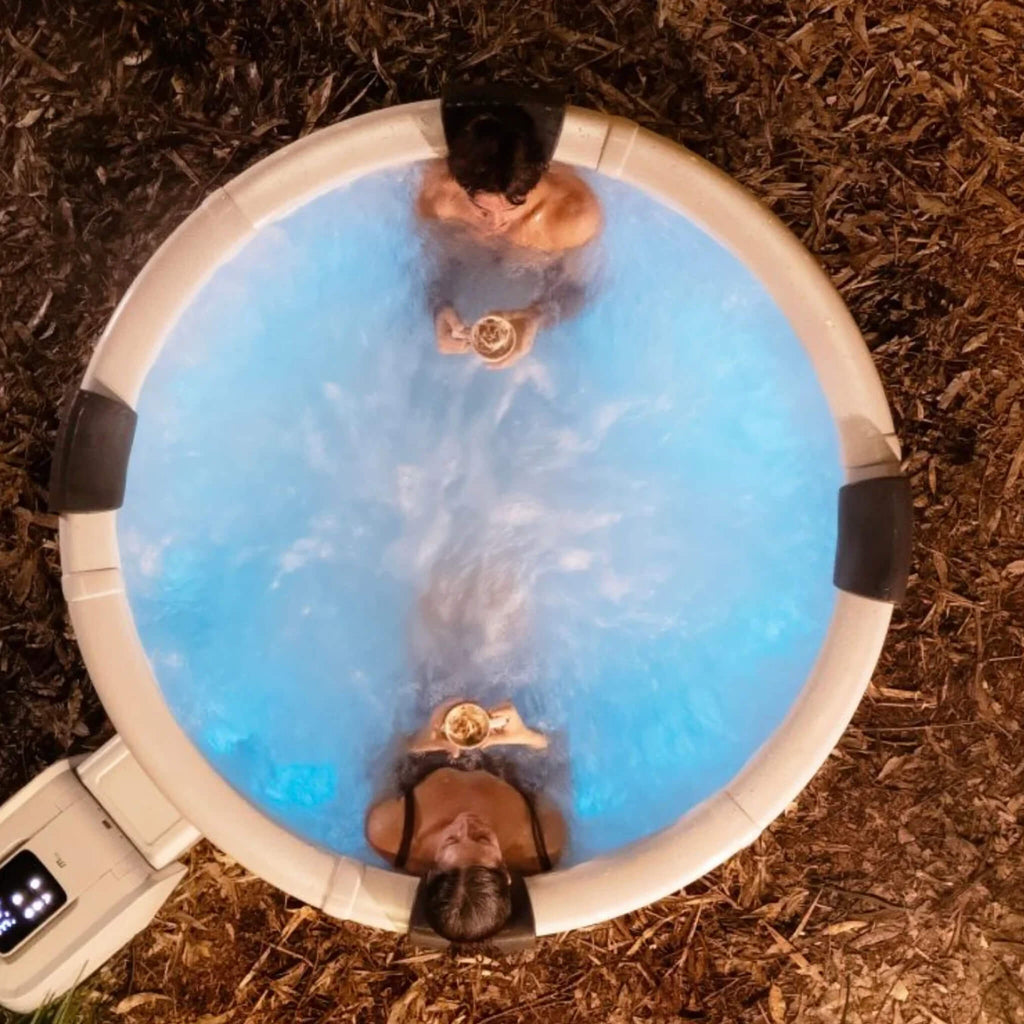 MSpa Denver Frame Series Six-Person Inflatable Round Hot Tub With Hydro Massage [F-DO066W] (SAK87043) - Saksby Wholesale - Lifestyle Top View
