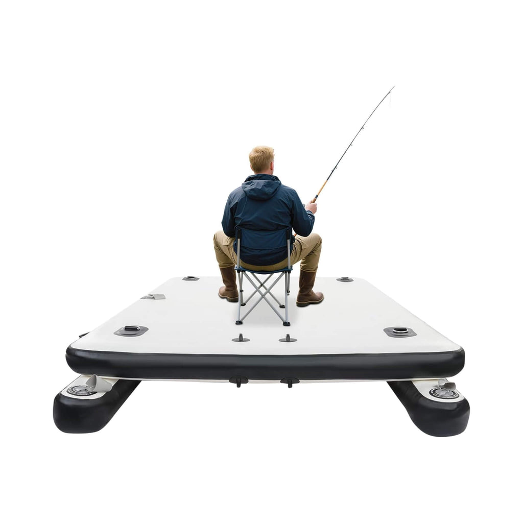 Multi-Person Inflatable Floating Dock With Pump And D-Rings (SAK45918) - Saksby Wholesale - Front View With 1-Person