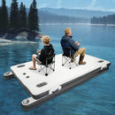 Multi-Person Inflatable Floating Dock With Pump And D-Rings (SAK45918) - Saksby Wholesale - Lifestyle Image With 2-Person