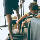 Multifunctional Solid Wood Pilates Reformer Chair With Adjustable Springs And Split Pedals (SAK27581) - Saksby Wholesale - Lifestyle With Two Men