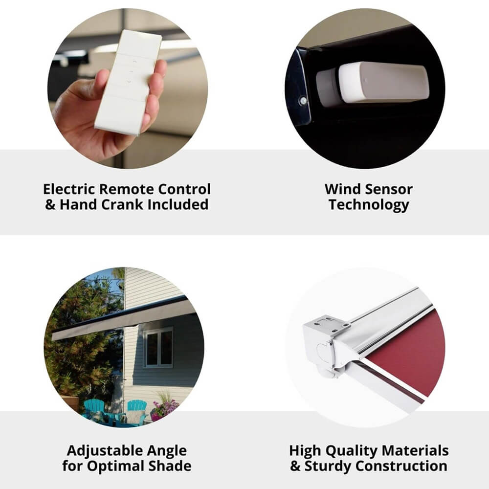 Multiple Awnings Brasilia Europa Premium Outdoor Retractable Sun Shade Awning (SAK76825) - Saksby Wholesale - Motorized Components