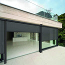 Multiple Awnings Mosquiteria Premium Retractable Blind With Zipper Closure System (SAK21483) - Saksby Wholesale - Lifestyle Front Right View On Building