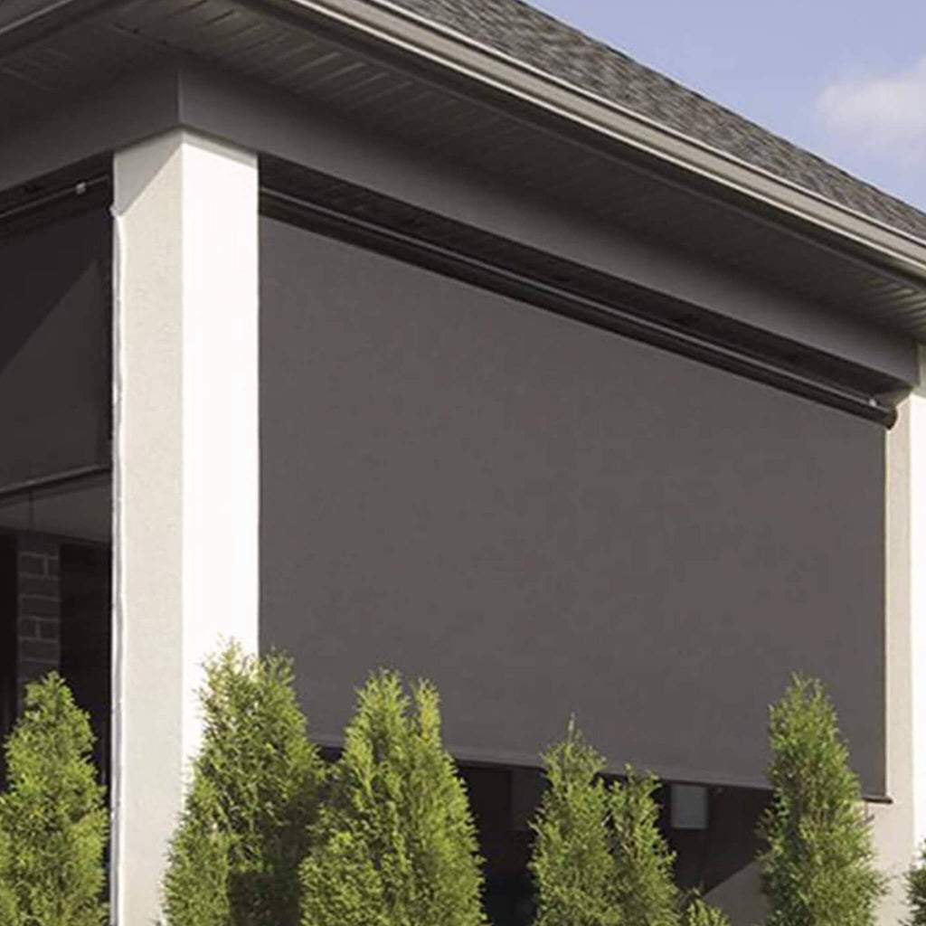 Multiple Awnings Multishade Premium Aluminum Retractable Outdoor Shade With PVC Covered Polyester Fabric (SAK59071) - Saksby Wholesale - Black Lifestyle