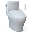 TOTO Aquia IV Cube Washlet C5 With 0.9 GPF And 1.28 GPF Elongated Dual Flush Bidet Toilet SAKSBY -  Front Right View