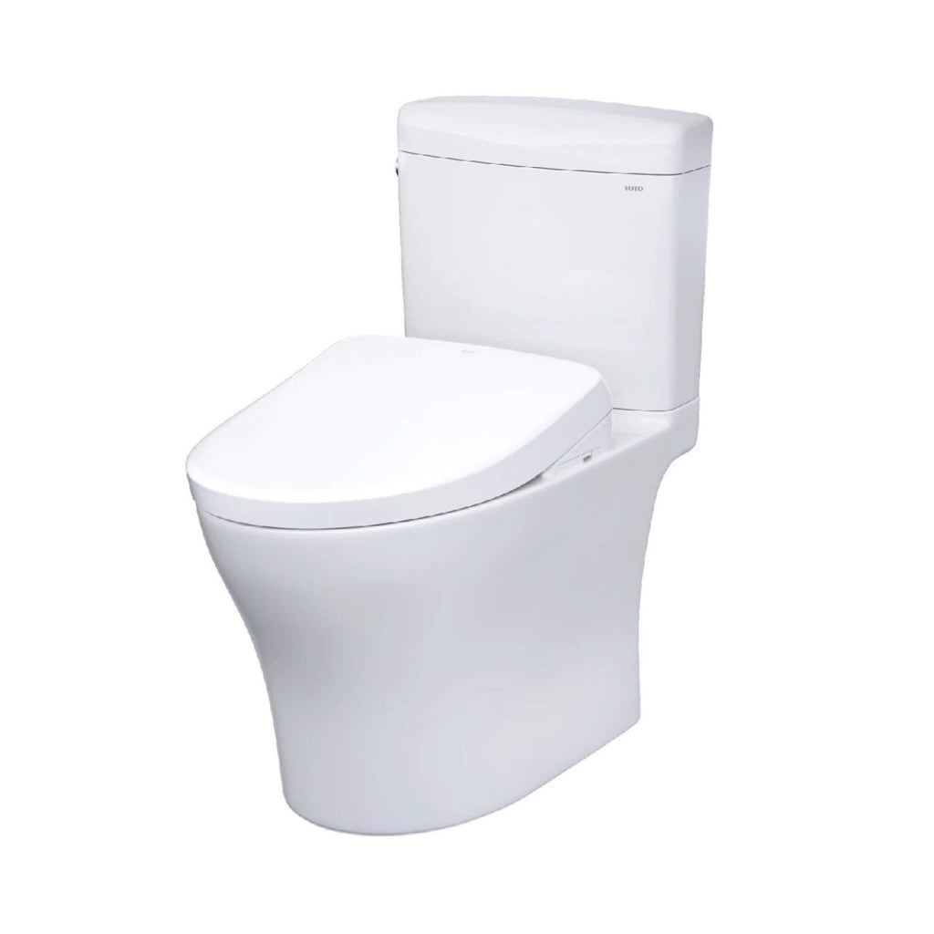 [MW4364726CEMFGN#01] TOTO Aquia IV Cube Washlet S7 With 1.28 GPF And 0.9 Elongated Bidet Toilet (SAK19352) - Saksby Wholesale -  Front Left View