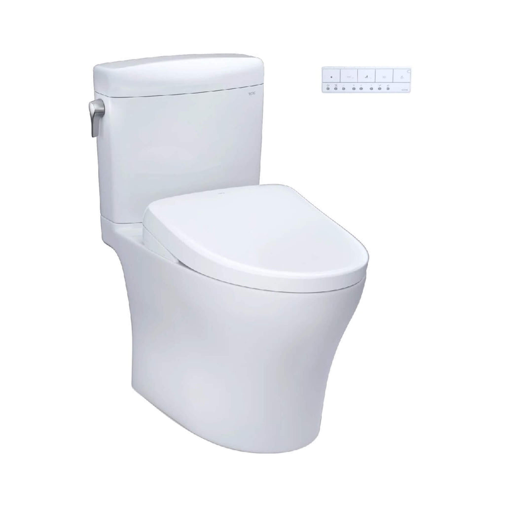 [MW4364726CEMFGN#01] TOTO Aquia IV Cube Washlet S7 With 1.28 GPF And 0.9 Elongated Bidet Toilet (SAK19352) - Saksby Wholesale - Front Right View