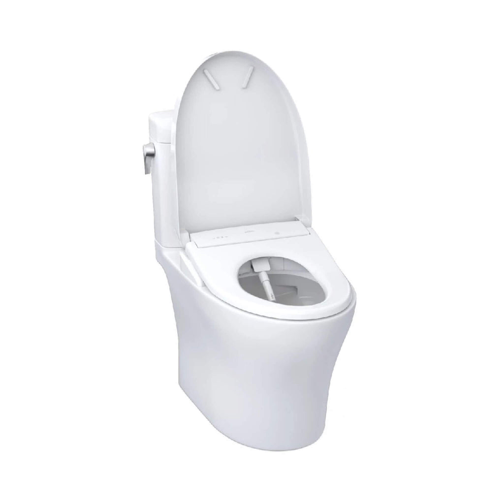 [MW4364726CEMFGN#01] TOTO Aquia IV Cube Washlet S7 With 1.28 GPF And 0.9 Elongated Bidet Toilet (SAK19352) - Saksby Wholesale - Open Bidet Front Right View