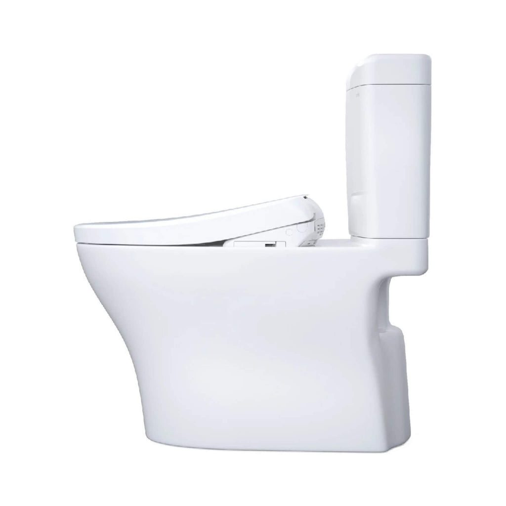 [MW4364736CEMFGN#01] TOTO Aquia IV Cube 1.28 GPF And 0.9 GPF Dynamax Tornado Flush Toilet With Washlet S7A Bidet Seat (SAK74285) - Saksby Wholesale - Left View