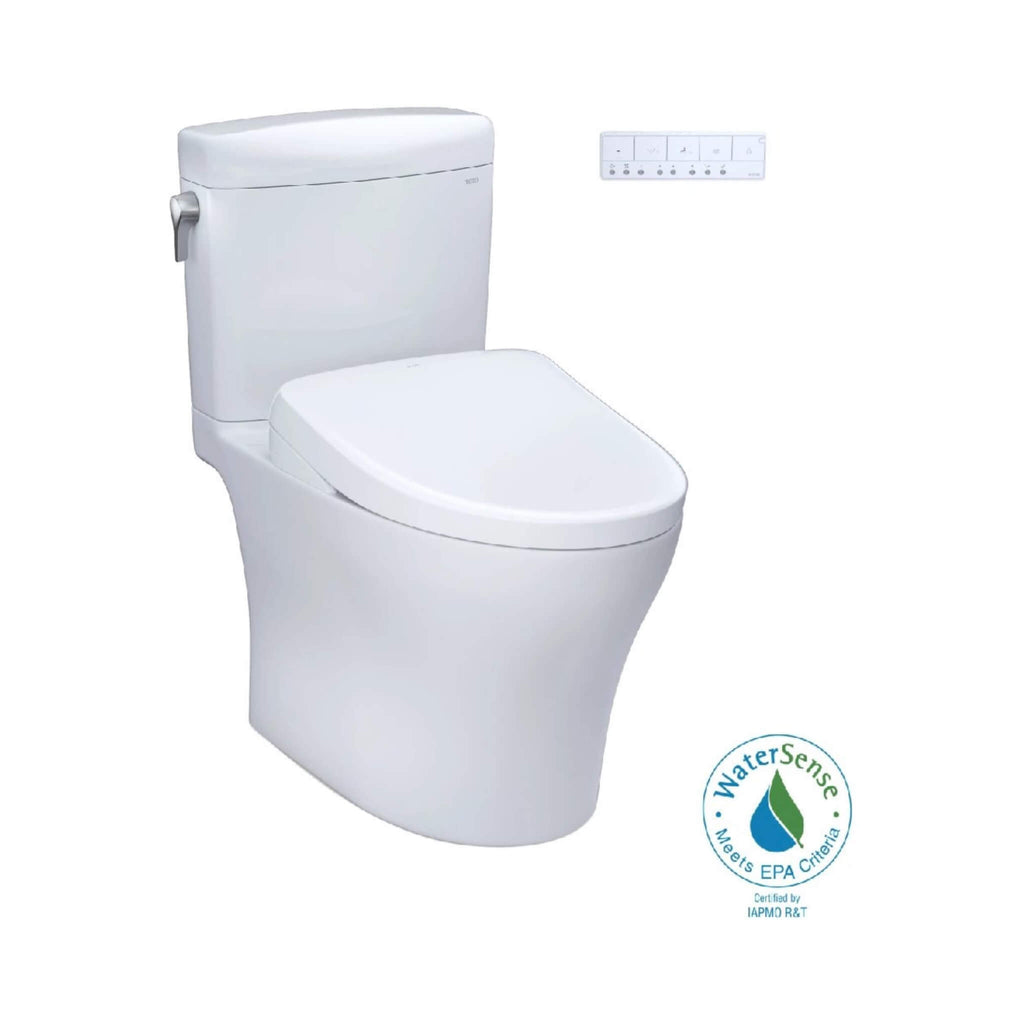 [MW4364736CEMFGN#01] TOTO Aquia IV Cube 1.28 GPF And 0.9 GPF Dynamax Tornado Flush Toilet With Washlet S7A Bidet Seat (SAK74285) - Saksby Wholesale -Front Right View