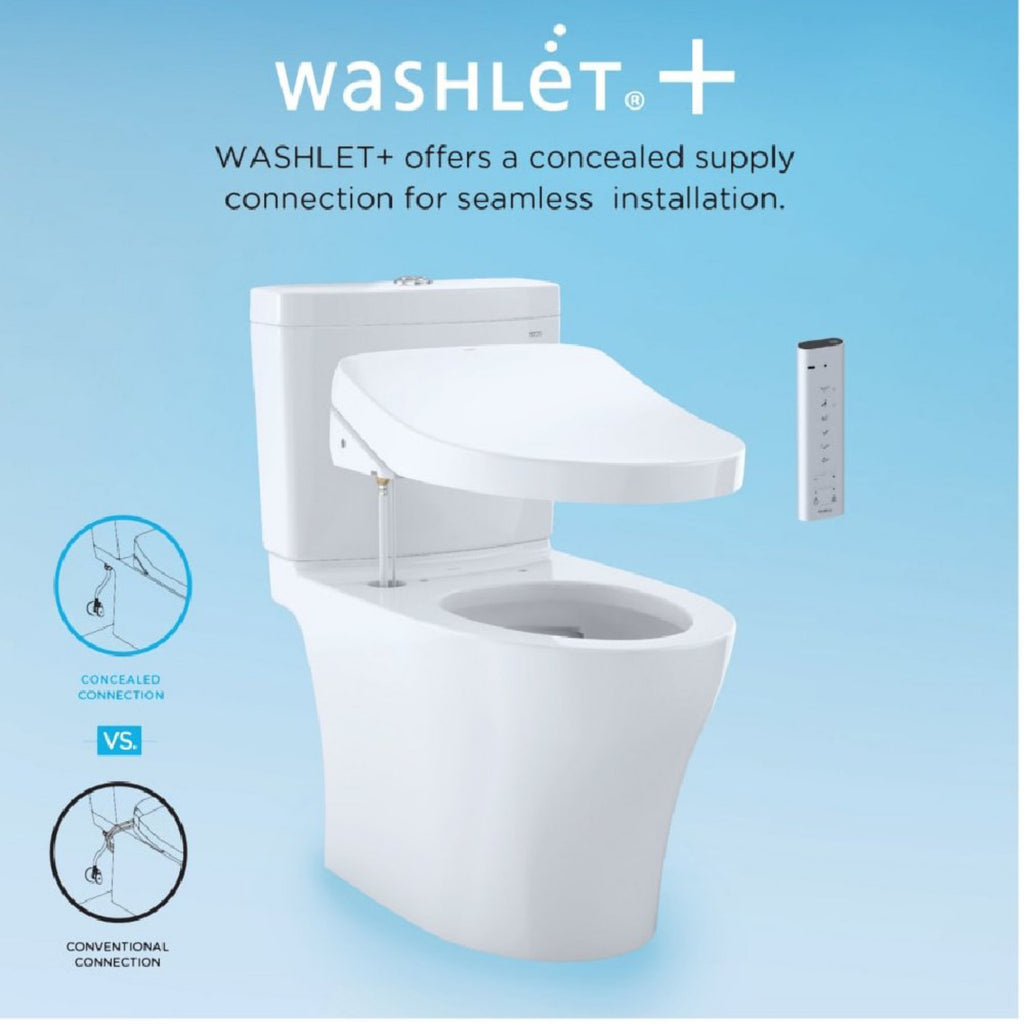 [MW4423074CEFG#01] TOTO Nexus Washlet C2 With 1.28 GPF Elongated Toilet Soft Close Bidet Seat (SAK03567) SAKSBY - Washlet+ View