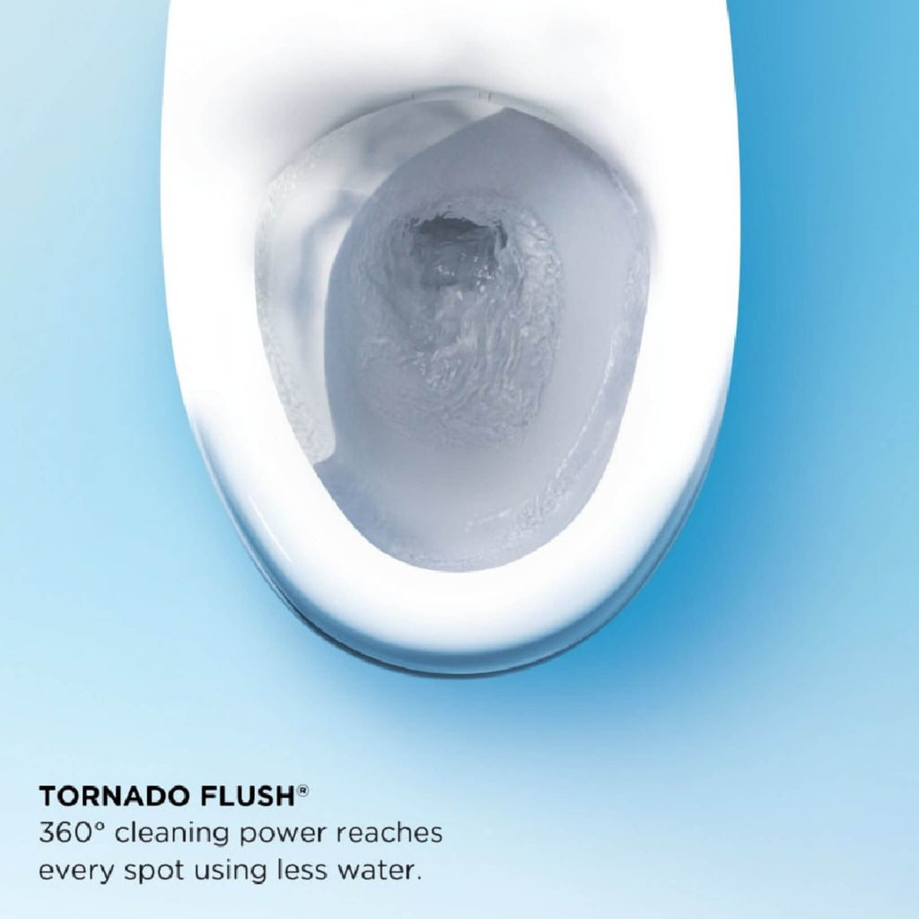 [MW4423084CEFG#01] TOTO Nexus Two Piece Toilet 1.28 GPF Elongated Toilet Included C5 Bidet Seat (SAK17395) SAKSBY - Tornado Flush View