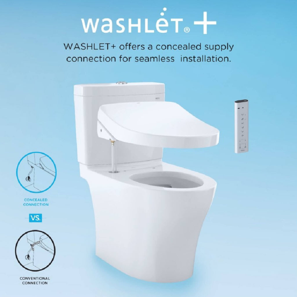 [MW4423084CEFG#01] TOTO Nexus Two Piece Toilet 1.28 GPF Elongated Toilet Included C5 Bidet Seat (SAK17395) SAKSBY - Washlet View