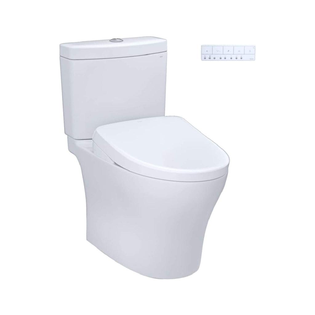 [MW4464726CEMFGN#01] TOTO Aquia IV Dual Flush Elongated Universal Height Toilet With Washlet S7 Bidet Seat (SAK53982) - Saksby Wholesale - Front Side View