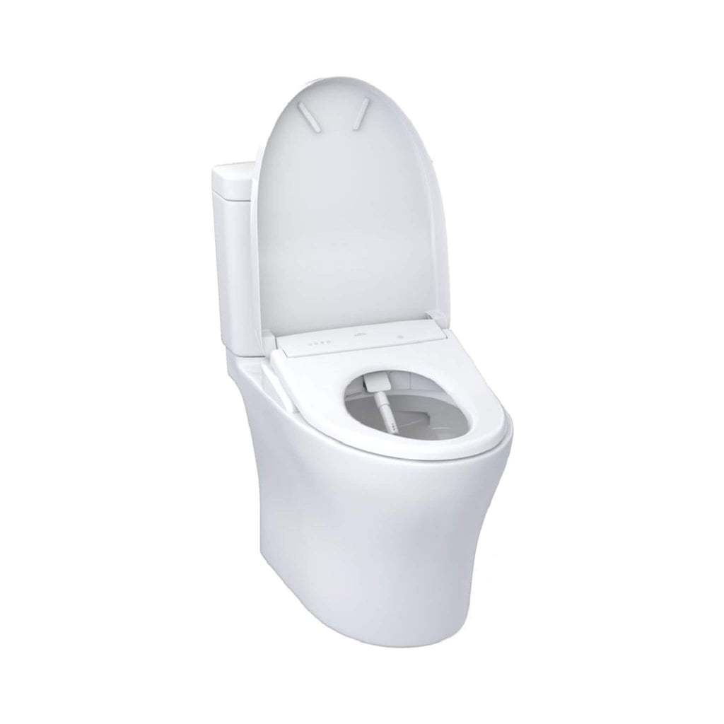 [MW4464736CEMFGN#01] TOTO Aquia IV Dual Flush Elongated Chair Height Toilet With Washlet S7A (SAK98062) - Saksby Wholesale - Front Side VIew Open Lid