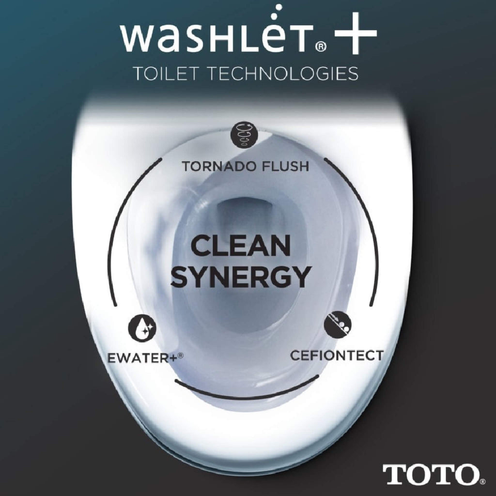  TOTO Aquia IV Arc Dual Flush Universal Height Toilet With Washlet S7 Bidet Seat (SAK17483) - Washlet+ View