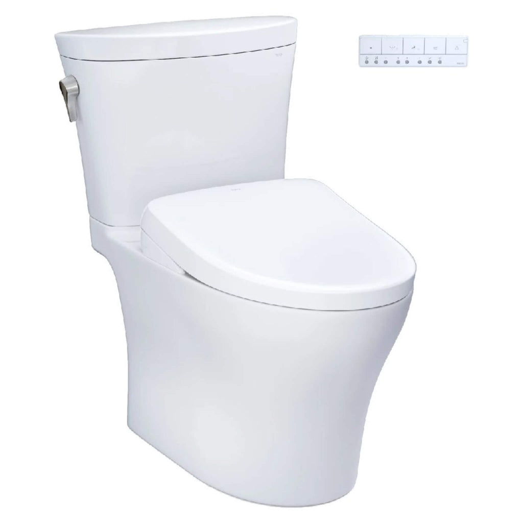  TOTO Aquia IV Arc Dual Flush Universal Height Toilet With Washlet S7 Bidet Seat (SAK17483) - Front Right View