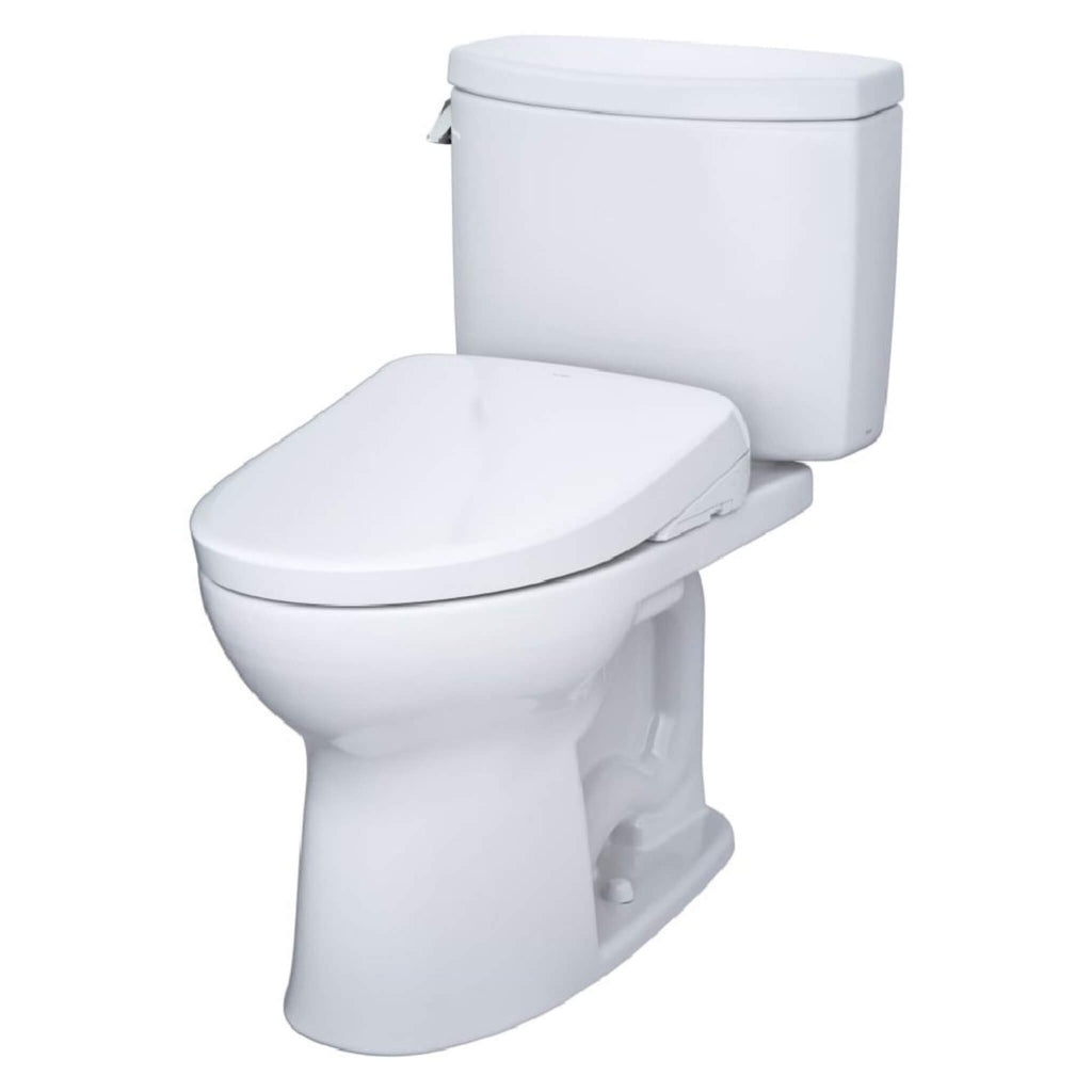 TOTO Drake II 1.28 GPF Elongated Chair Height Toilet With Washlet S7 Bidet Seat (SAK29654) - Front Left View
