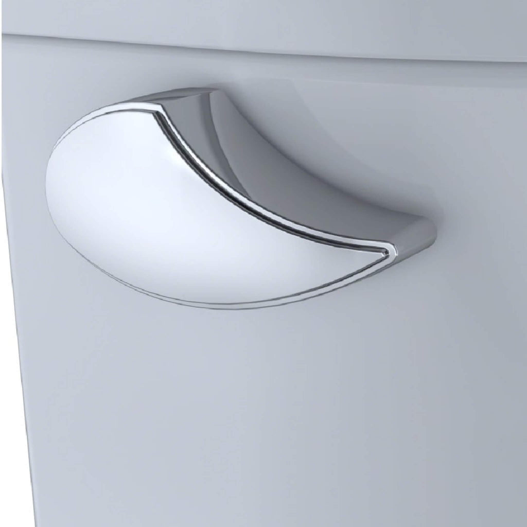 TOTO Drake II 1.28 GPF Elongated Chair Height Toilet With Washlet S7 Bidet Seat (SAK29654) - Flush Handle View