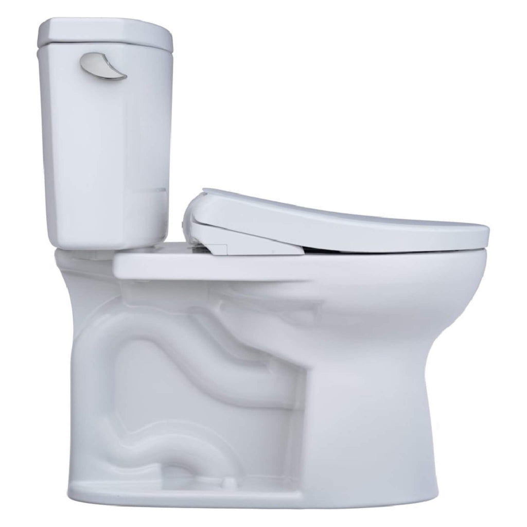 TOTO Drake II 1.28 GPF Elongated Chair Height Toilet With Washlet S7 Bidet Seat (SAK29654) - Right View