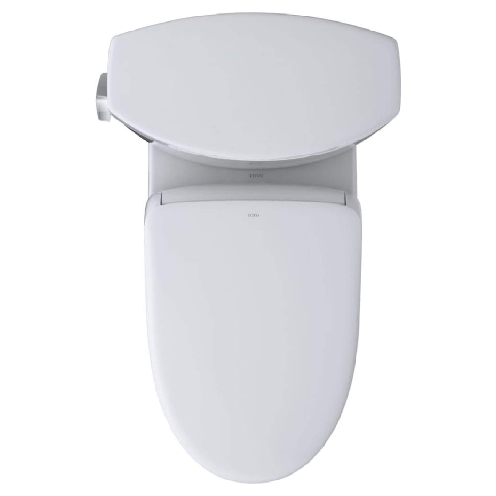 TOTO Drake II 1.28 GPF Elongated Chair Height Toilet With Washlet S7 Bidet Seat (SAK29654) - Top View
