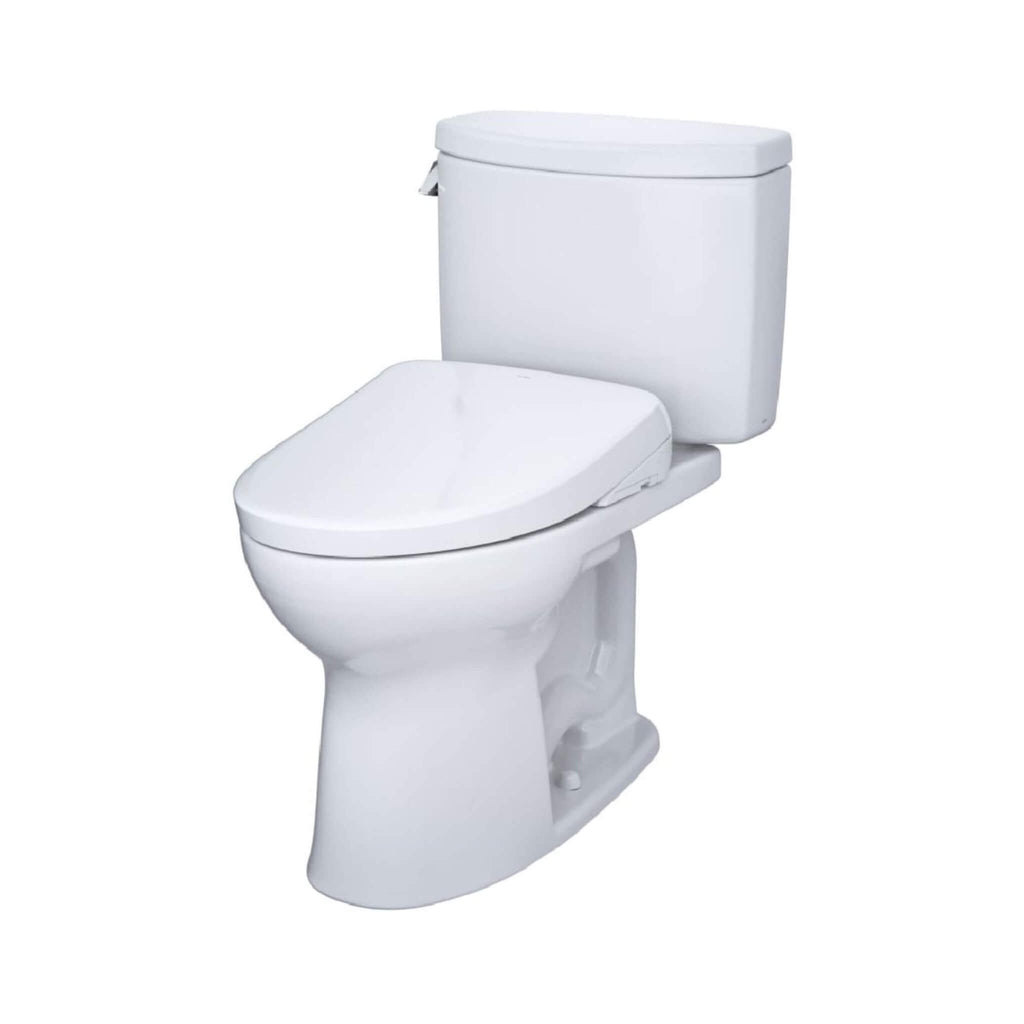 [MW4544726CEFG#01] TOTO Drake II 1.28 GPF Elongated Chair Height Toilet With Washlet S7 Bidet Seat (SAK29654) - Saksby Wholesale - Front Left View