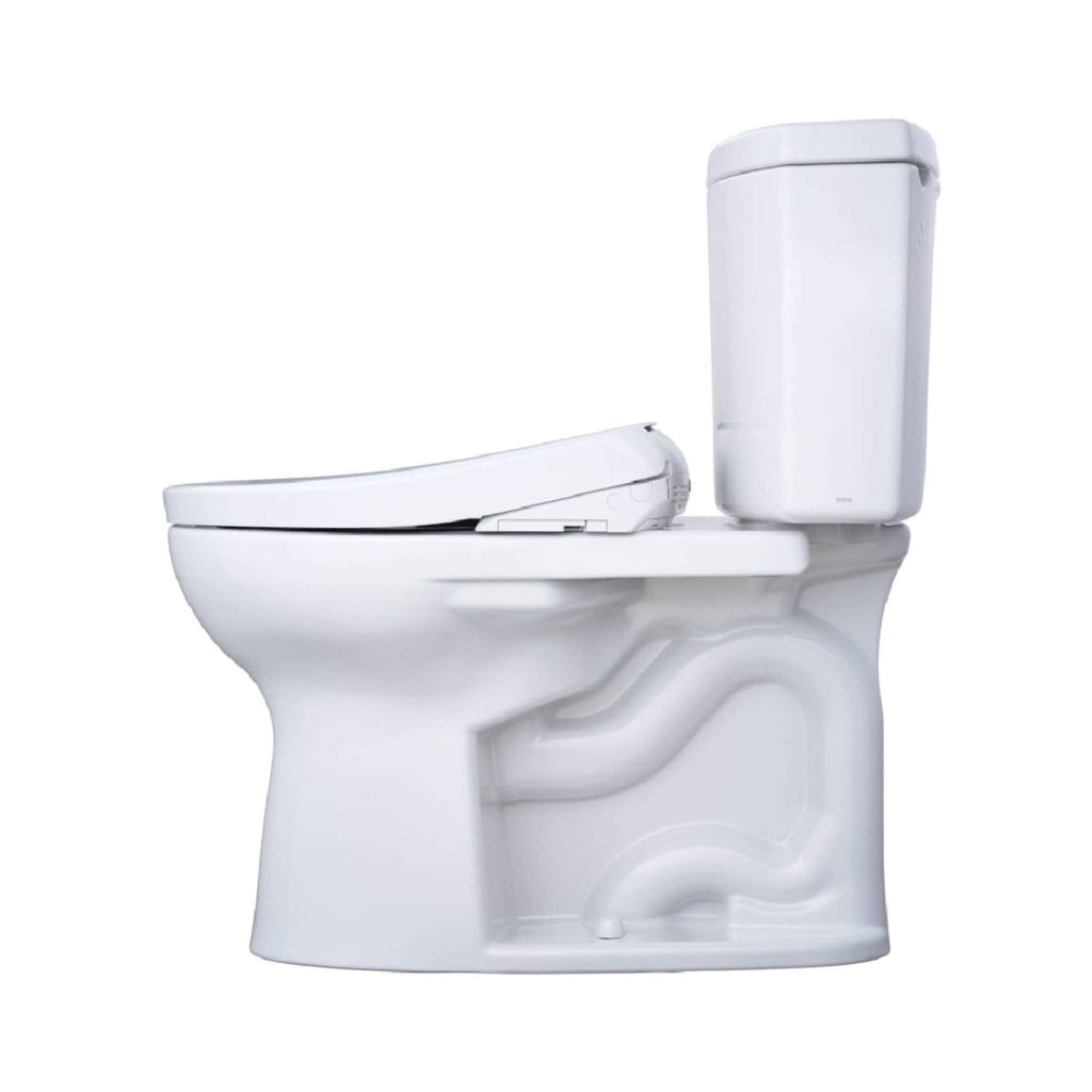 [MW4544726CEFG#01] TOTO Drake II 1.28 GPF Elongated Chair Height Toilet With Washlet S7 Bidet Seat (SAK29654) - Saksby Wholesale - 
 Left View