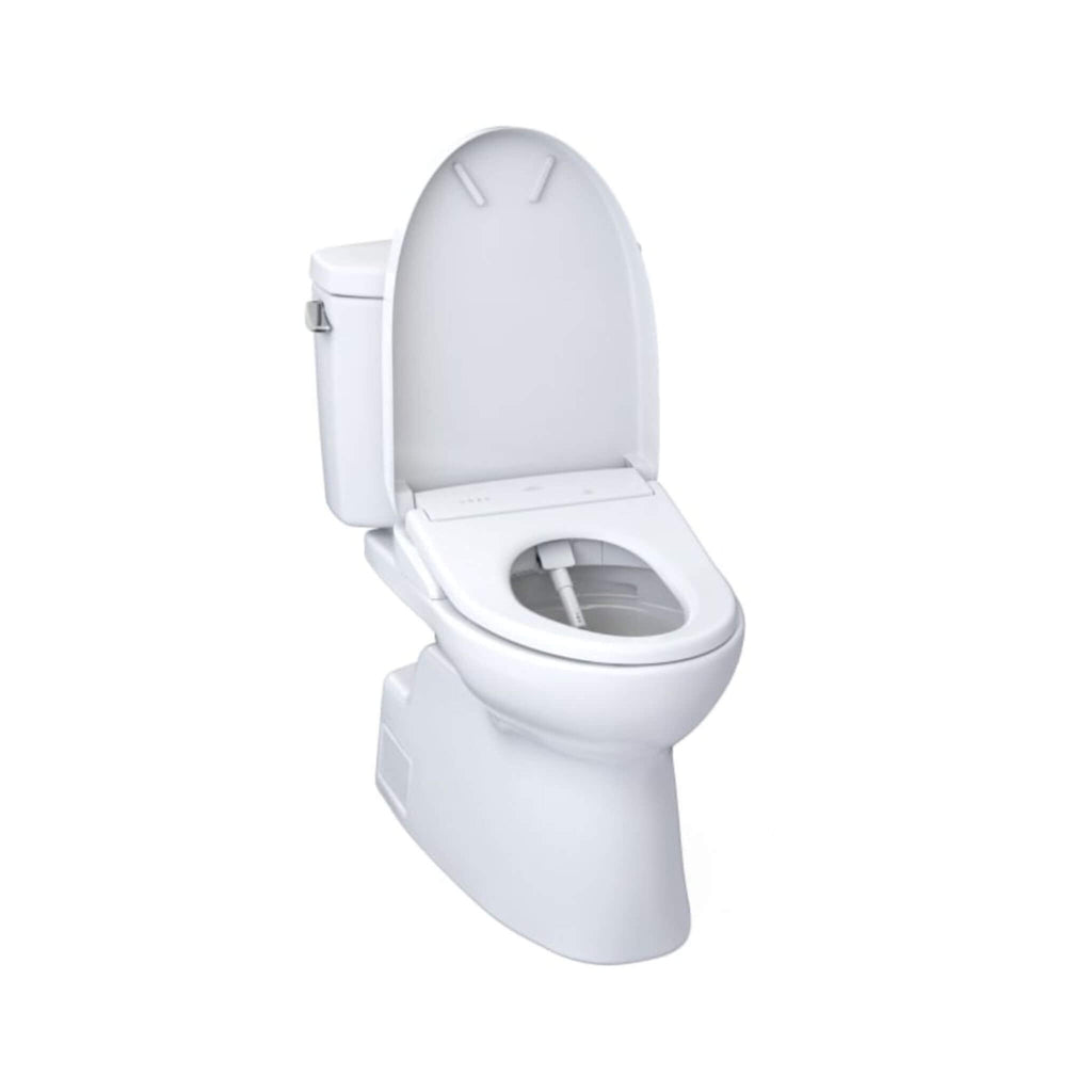 [MW4744726CEFG#01] TOTO Vespin II 1.28 GPF Chair Height Elongated Toilet With Washlet+ S7 Bidet Seat (SAK26135) - Saksby Wholesale - Front View Open Lid