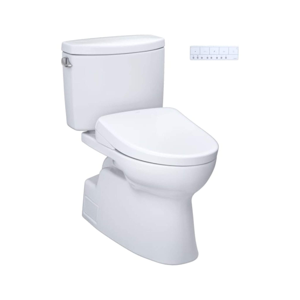 [MW4744726CEFG#01] TOTO Vespin II 1.28 GPF Chair Height Elongated Toilet With Washlet+ S7 Bidet Seat (SAK26135) - Saksby Wholesale - Side Front View