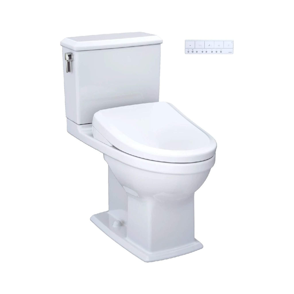 [MW4944734CEMFG#01] TOTO Connelly 1.28 GPF And 0.9 GPF Elongated Toilet With S7A Auto Open Bidet Seat (SAK24169) - Saksby Wholesale - Front Side View