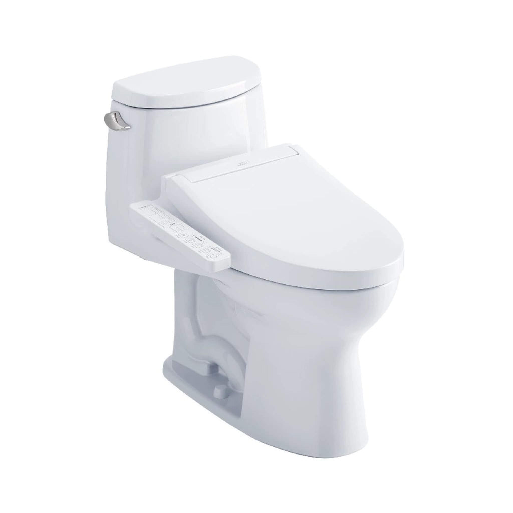 [MW6043074CEFG#01] TOTO Ultramax II 1.28 GPF One Piece Elongated Toilet With Washlet C2 And Left Hand Lever (SAK92562) - Saksby Wholesale - Side View