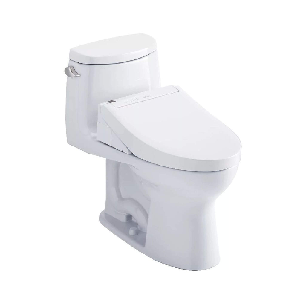 [MW6043084CEFG#01] TOTO Ultramax II 1.28 GPF One Piece Elongated Toilet With Washlet C5 Bidet Seat (SAK15253) - Saksby Wholesale - Side View
