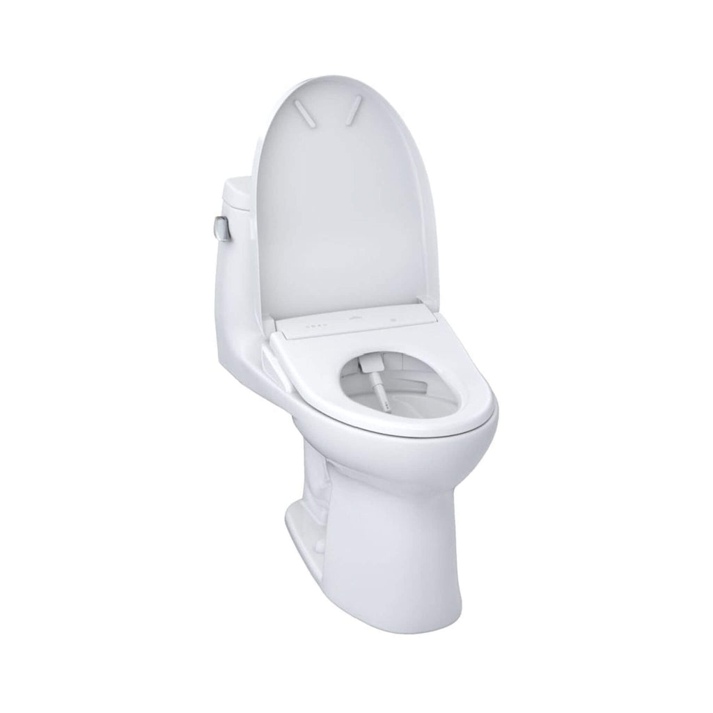 [MW6044726CEFG#01] TOTO Ultramax II 1.28 GPF One Piece Elongated Chair Height With Washlet S7 Bidet Seat Soft Close (SAK15913) - Saksby Wholesale - Front View Open Bidet