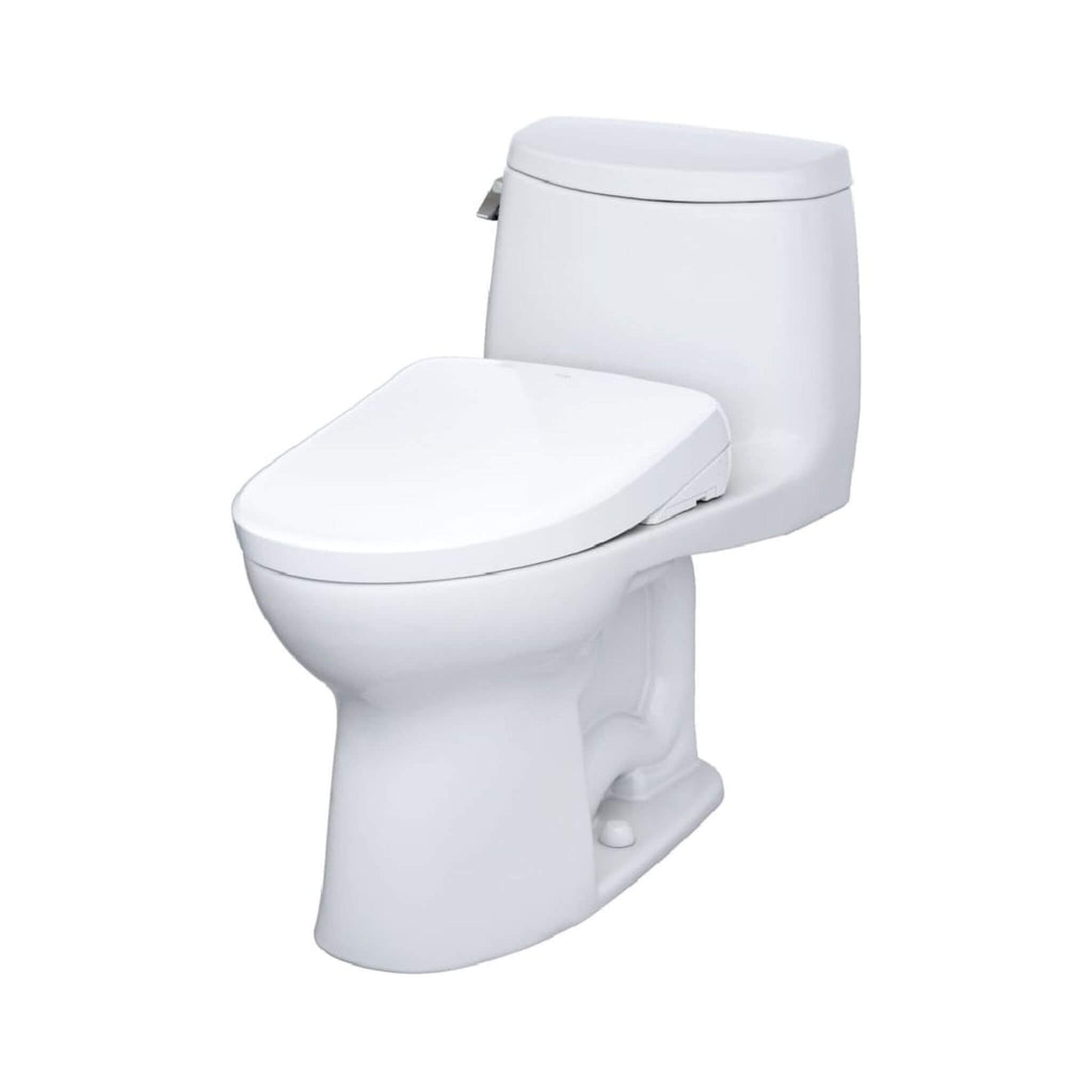 [MW6044726CEFG#01] TOTO Ultramax II 1.28 GPF One Piece Elongated Chair Height With Washlet S7 Bidet Seat Soft Close (SAK15913) - Saksby Wholesale - Side View