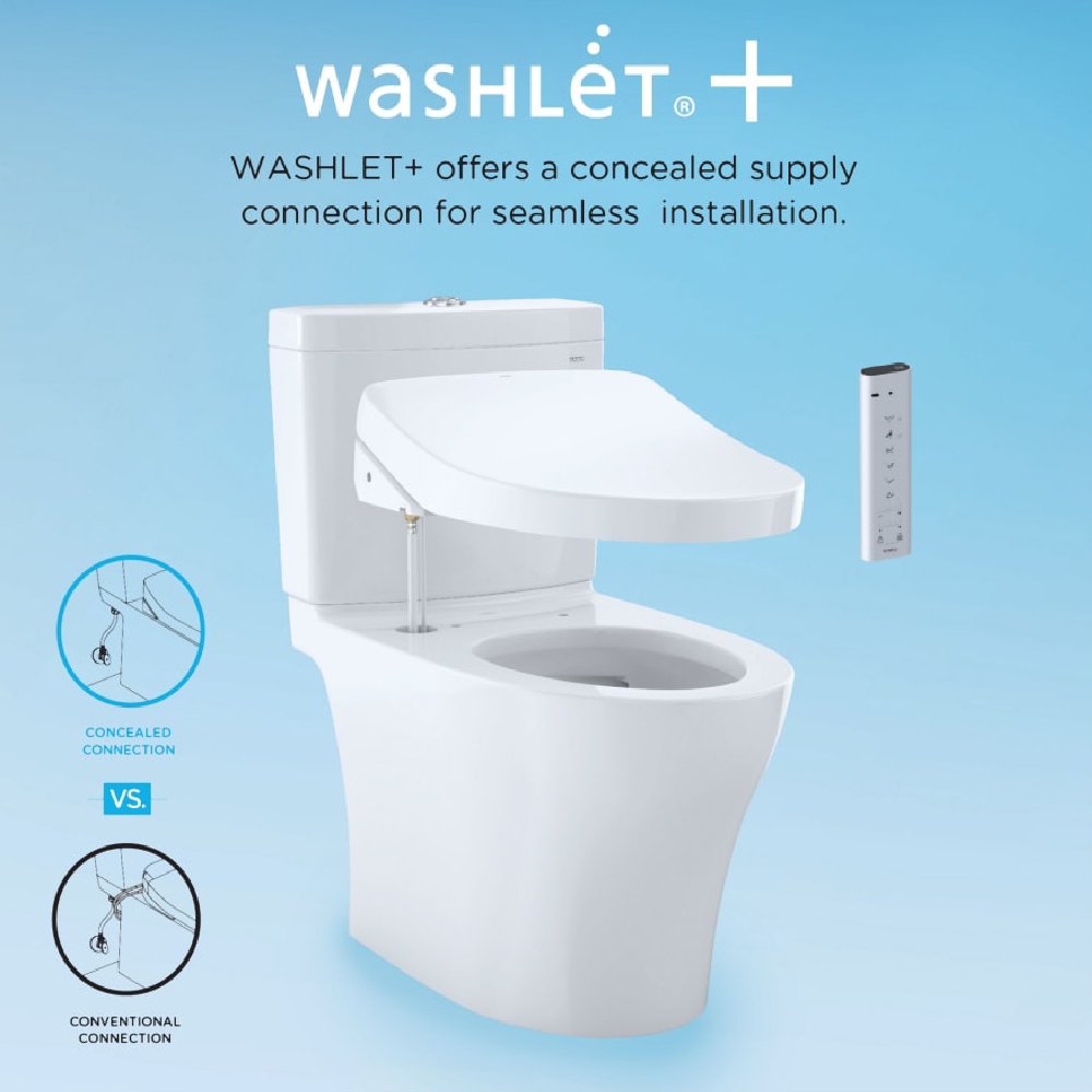 [MW6143074CEFG#01] TOTO Carlyle II 1.28 GPF One Piece Elongated Toilet With Left Hand Lever And Washlet C2 Bidet Seat (SAK17629)