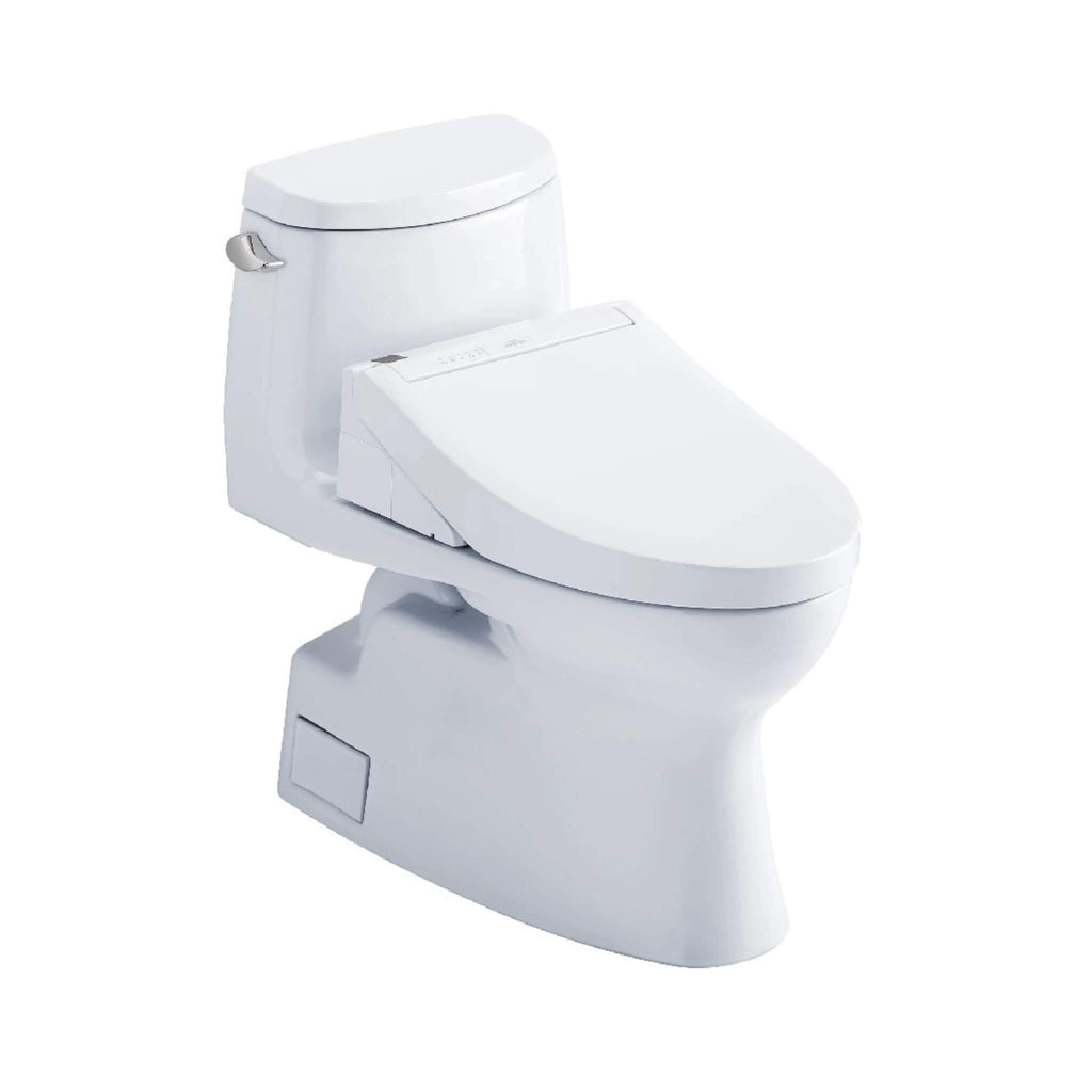 [MW6143084CEFG#01] TOTO Carlyle II 1.28 GPF One Piece Elongated Toilet With Washlet C5 Bidet Seat (SAK03124)- Saksby Wholesale - Side Front View