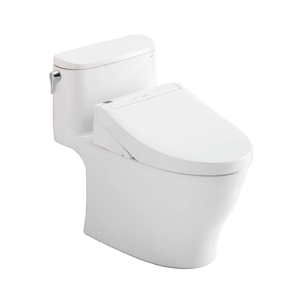 [MW6423084CEFG#01] TOTO Nexus 1.28 GPF One Piece Washlet Elongated Toilet With Left Hand Lever And Build In Bidet Heated Seat Function (SAK89281) - Saksby Wholesale - Side View