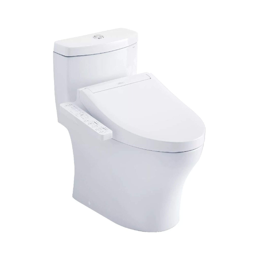 [MW6463074CEMFGN#01] TOTO Aquia IV 1.28 GPF And 0.9 GPF Dual Flush Elongated Chair Height Toilet With C2 Bidet Seat (SAK90875) - Saksby Wholesale - Side Front View