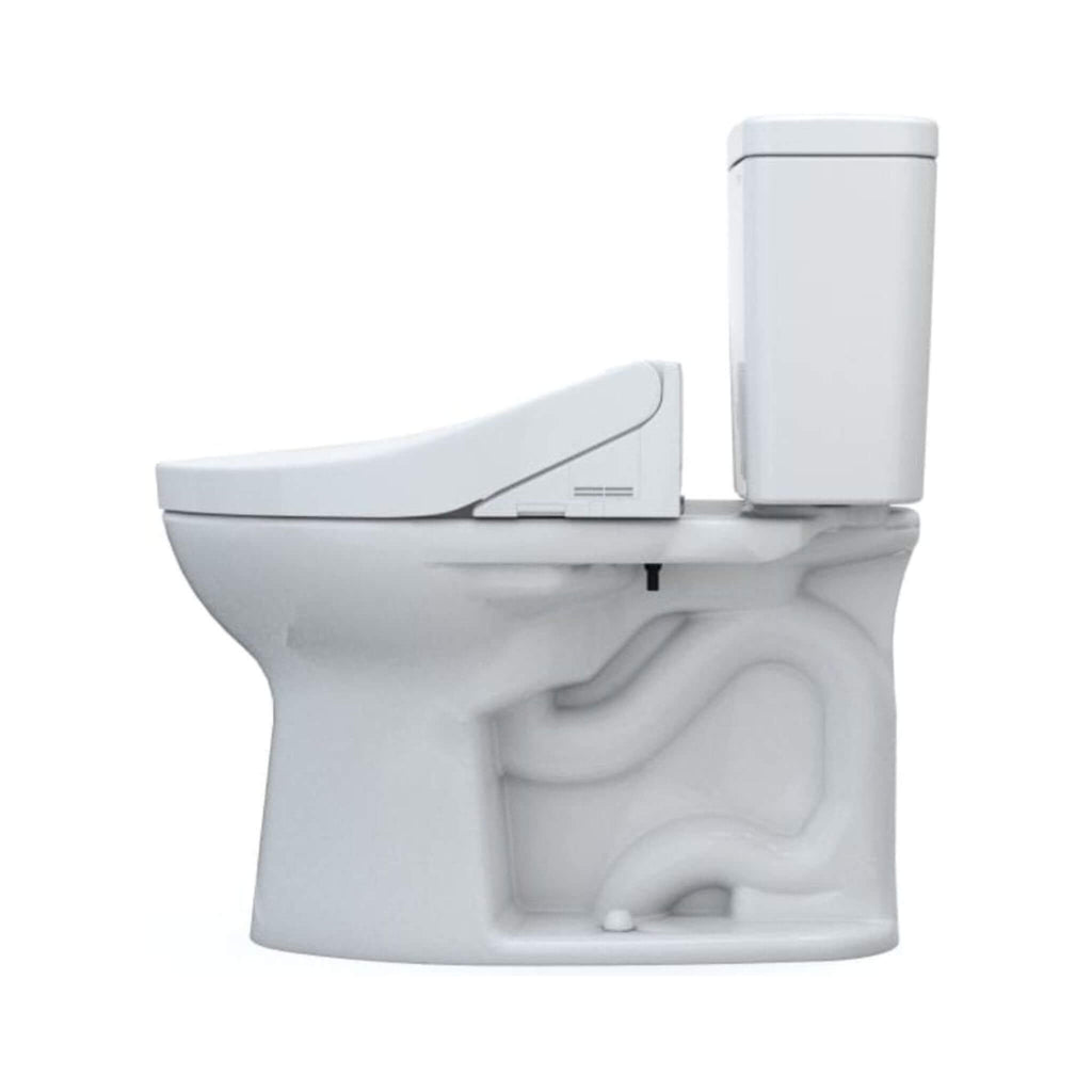 [MW7763074CEFG#01] TOTO Drake Washlet C2 And 1.28 GPF Left Hand Lever With Elongated Universal Height Bidet Toilet (SAK01352) - Saksby Wholesale - LEft Side VIew