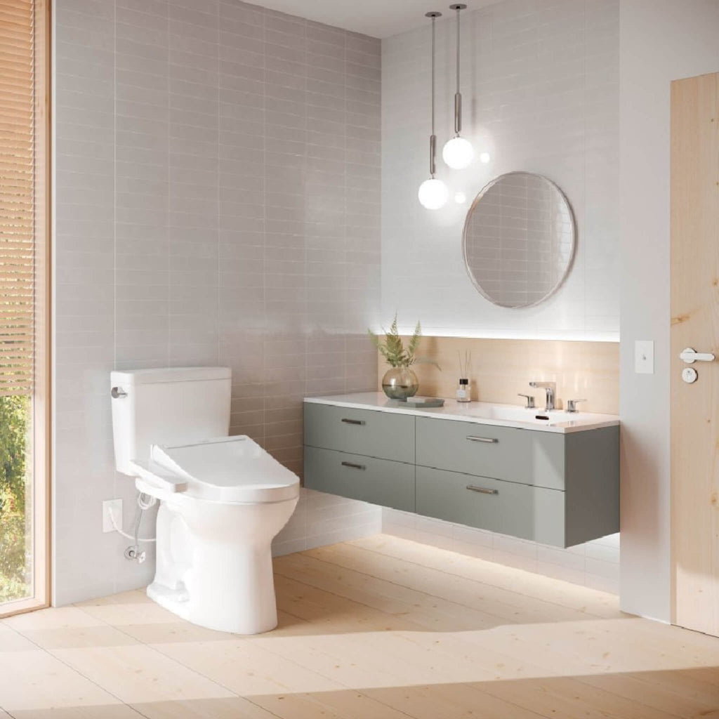 [MW7763074CEFG.10#01] TOTO Drake 1.28 GPF With Washlet C2 Elongated Bidet Toilet And 10" Rough In (SAK73915) - Saksby Wholesale - Bathroom Lifestyle Image