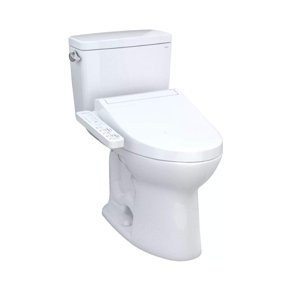 [MW7763074CEG#01] TOTO Drake 1.28 GPF Two Piece Elongated With Left Hand Lever And Washlet C2 Bidet Seat (SAK87823) - Saksby Wholesale - Side Front VIew