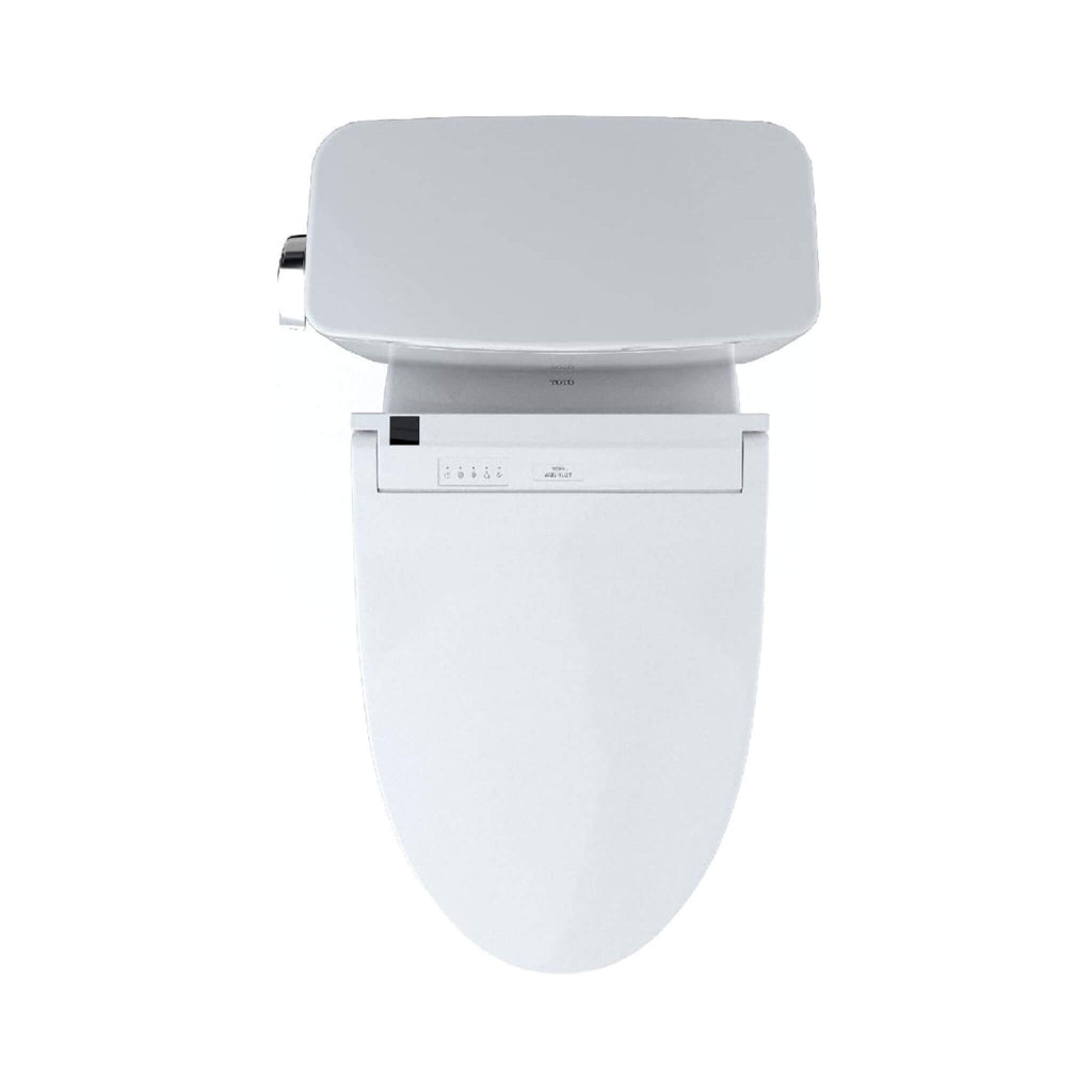 [MW7763084CEFG.10#01] TOTO Drake 1.28 GPF Elongated Universal Height EWater+ Toilet With C5 Bidet Seat (SAK56192) - Saksby Wholesale - Top View